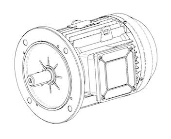 Montage  B5 standard bride TL 400/350/450 (arbre :Ø55, long 110)