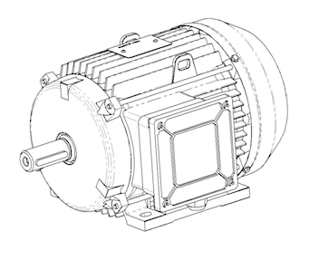 [BP EA TA 132/B3] Montage  B3 standard (arbre :Ø 38, long 80)
